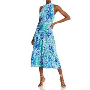 NWT Sam Edelman Brush Stroke Garden High Neck Dress Maxi Size 6